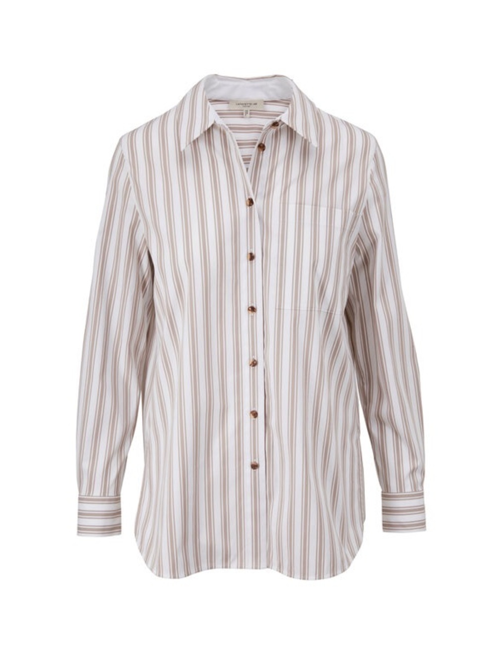 Lafeyette 148 Ruxton Smoked Taupe Stripe Button Down